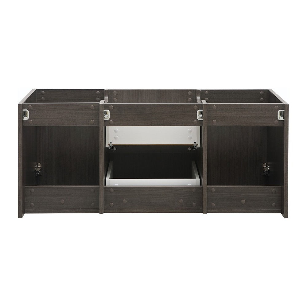 Fresca Valencia 48" Gray Oak Wall Hung Double Sink Modern Bathroom Cabinet