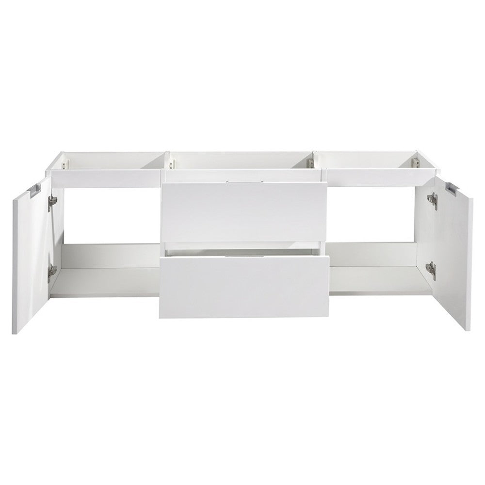 Fresca Valencia 60" Glossy White Wall Hung Single Sink Modern Bathroom Cabinet