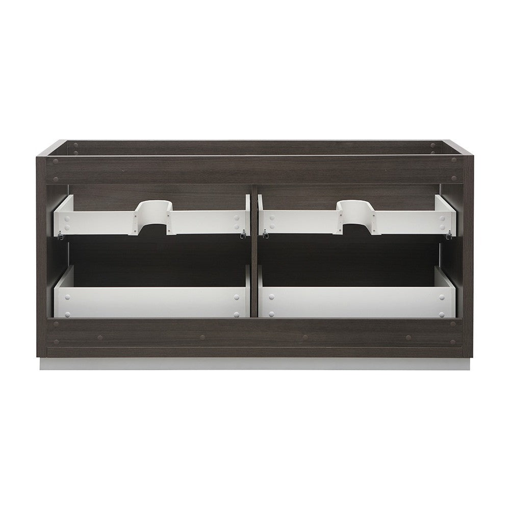 Fresca Valencia 60" Gray Oak Free Standing Double Sink Modern Bathroom Cabinet