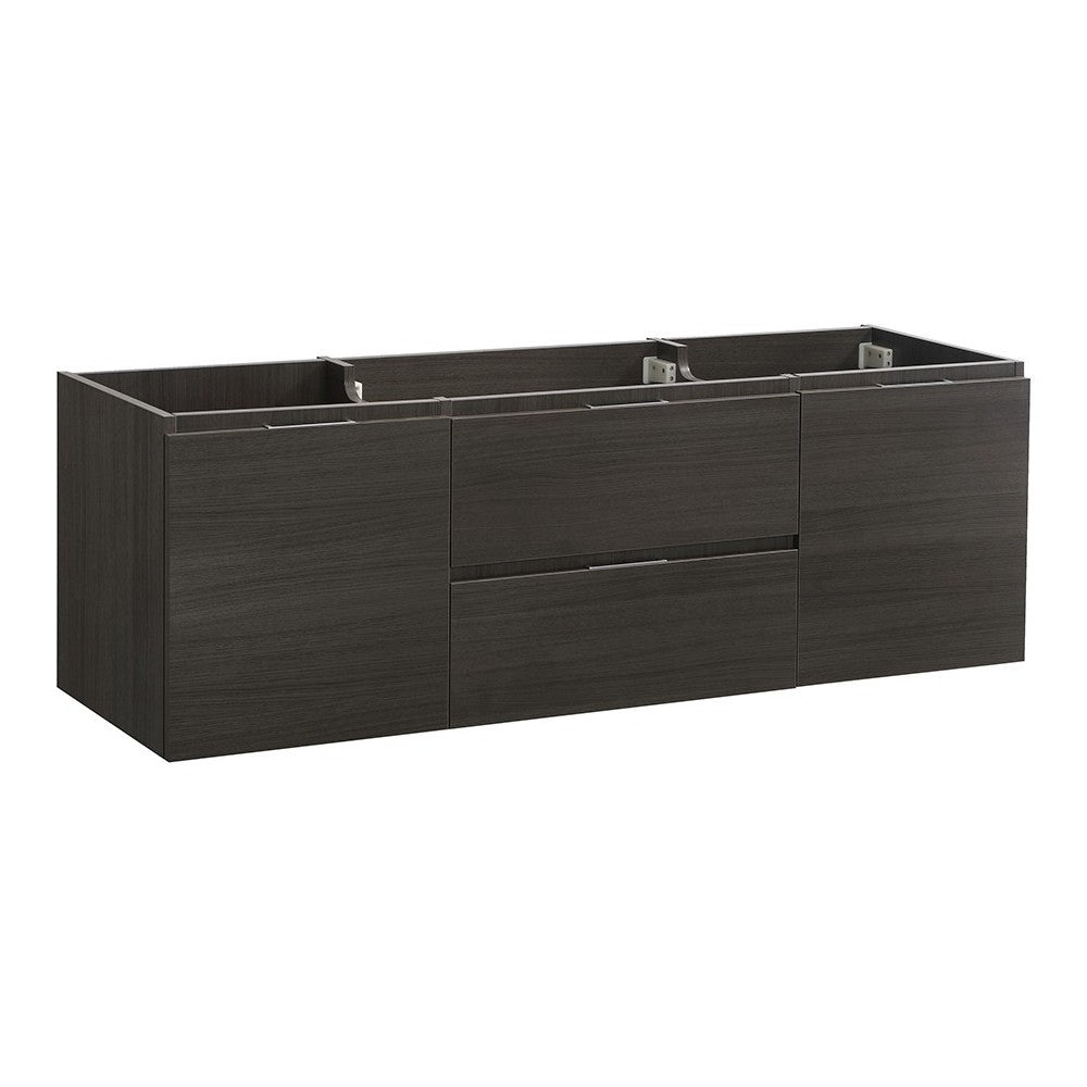 Fresca Valencia 60" Gray Oak Wall Hung Single Sink Modern Bathroom Cabinet