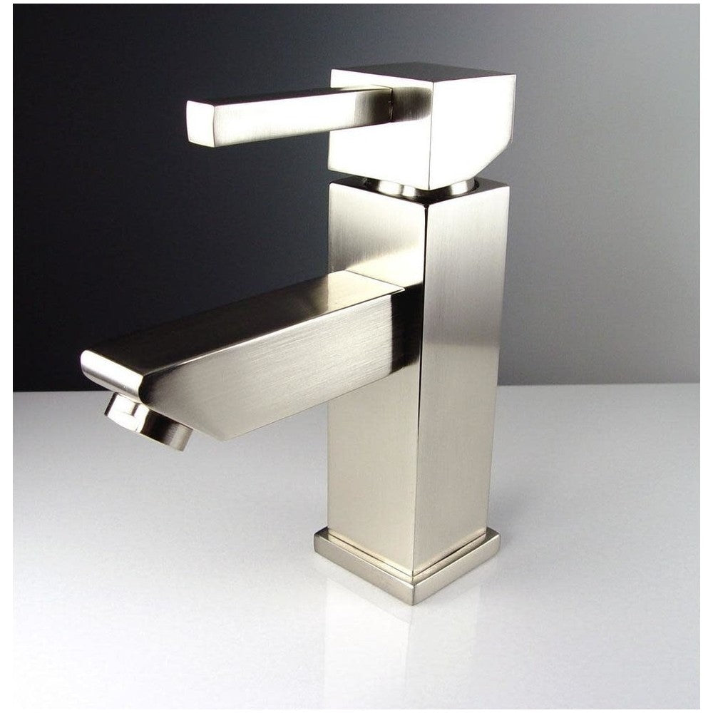 Fresca Versa Single Hole Mount Bathroom Vanity Faucet - Brushed Nickel