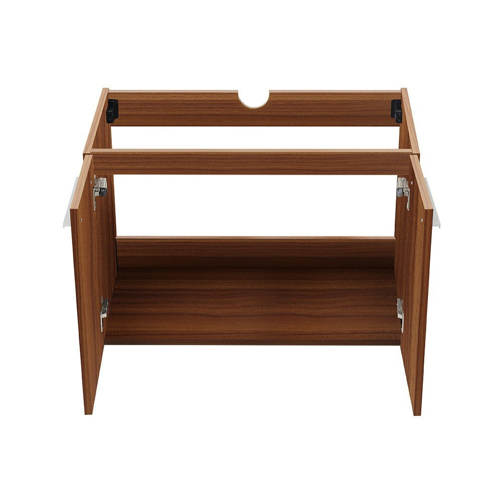 Fresca Vista 30" Teak Wall Hung Modern Bathroom Cabinet