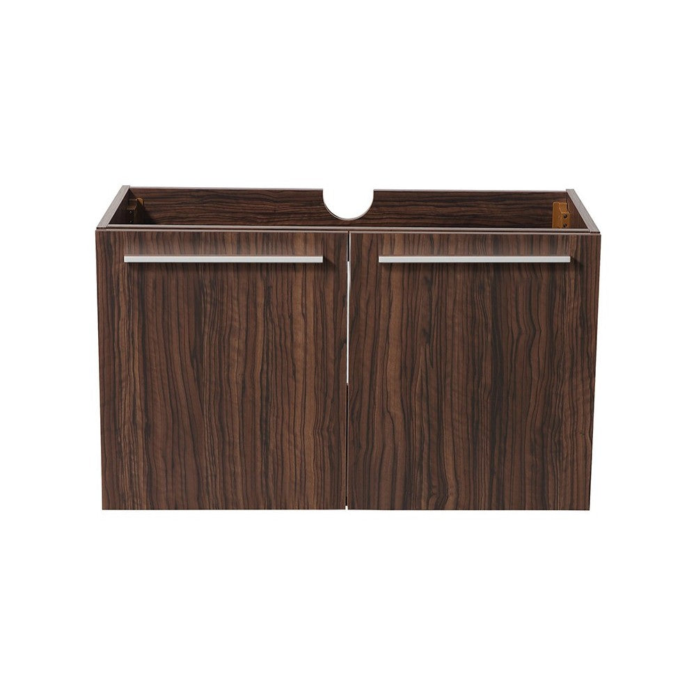 Fresca Vista 30" Walnut Wall Hung Modern Bathroom Cabinet