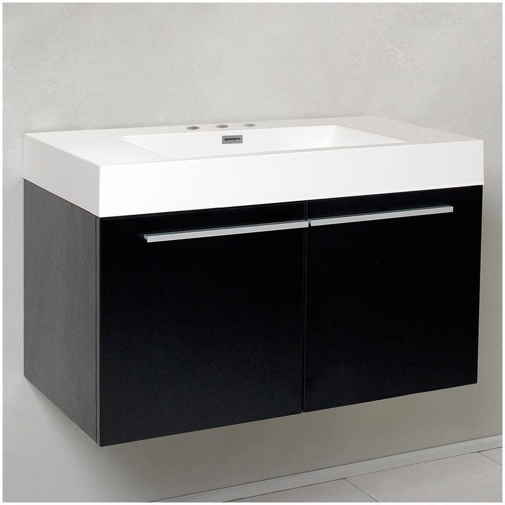 Fresca Vista 36" White Modern Bathroom Base Cabinet w/ Integrated Sink