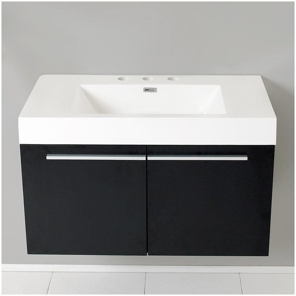 Fresca Vista 36" White Modern Bathroom Base Cabinet w/ Integrated Sink