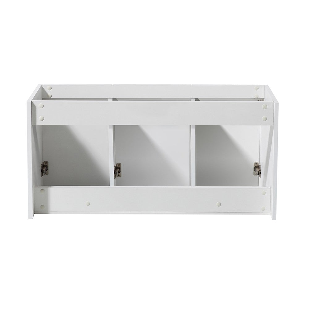 Fresca Vista 48" White Wall Hung Double Sink Modern Bathroom Cabinet