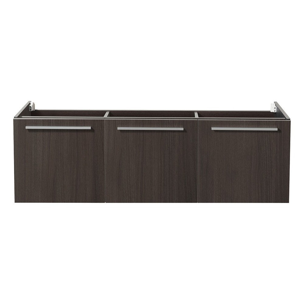 Fresca Vista 60" Gray Oak Wall Hung Single Sink Modern Bathroom Cabinet