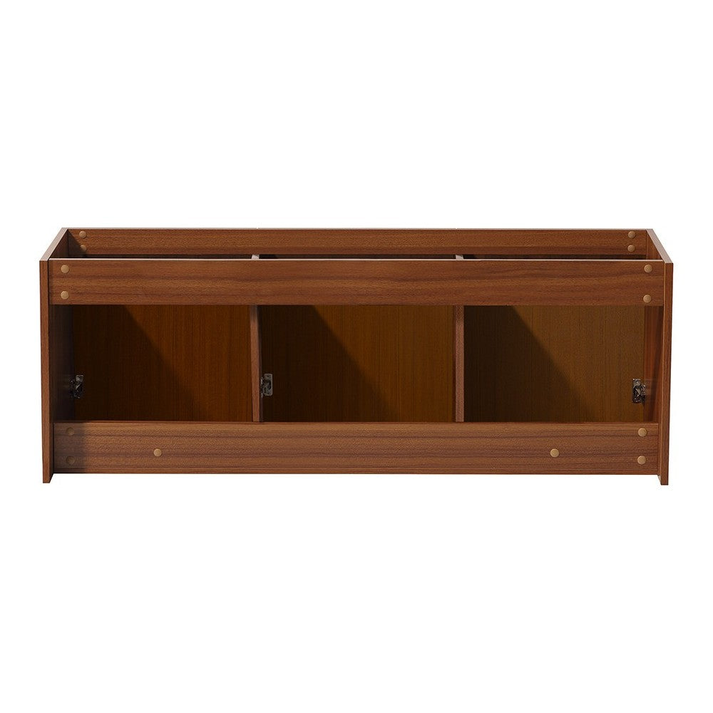 Fresca Vista 60" Teak Wall Hung Single Sink Modern Bathroom Cabinet