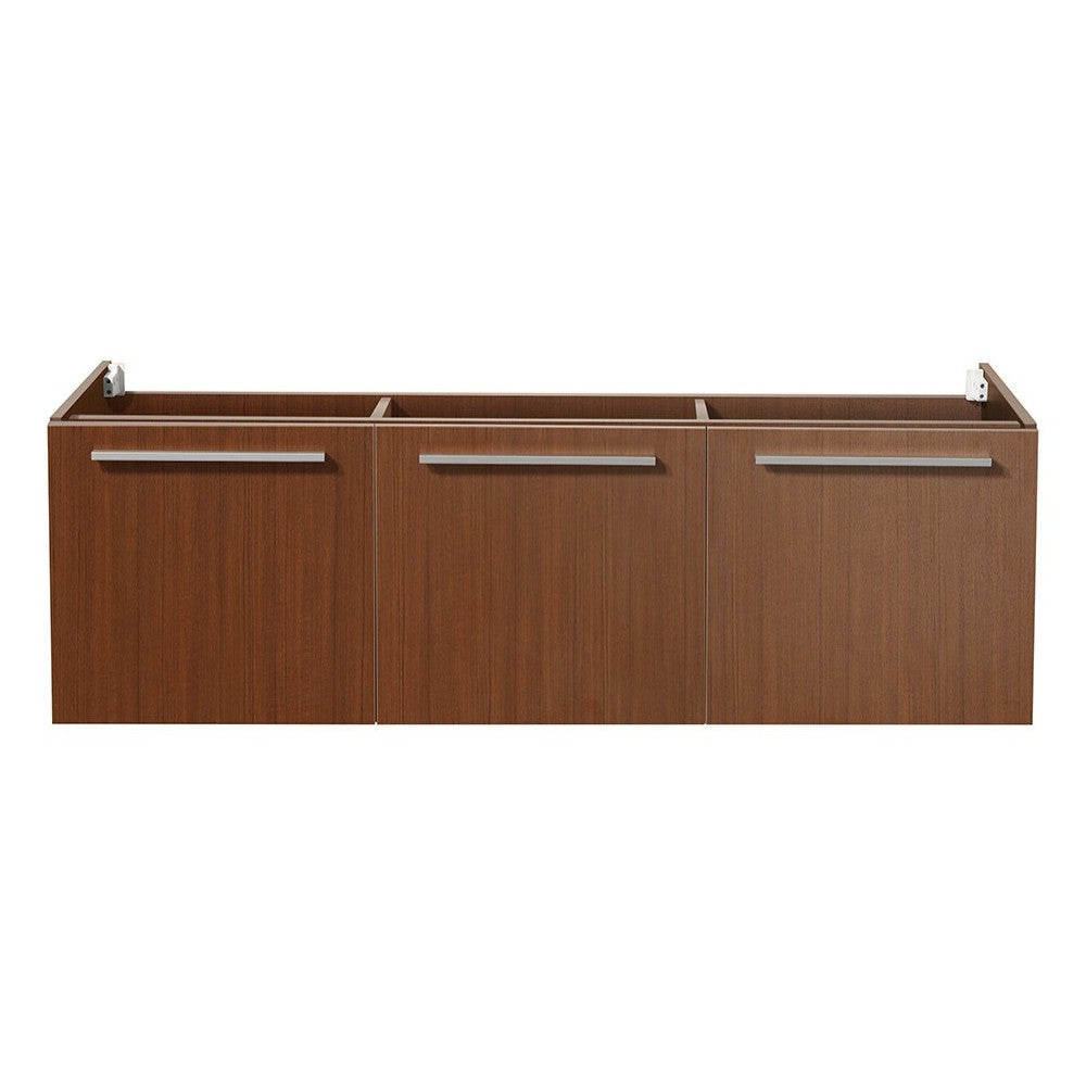 Fresca Vista 60" Teak Wall Hung Single Sink Modern Bathroom Cabinet
