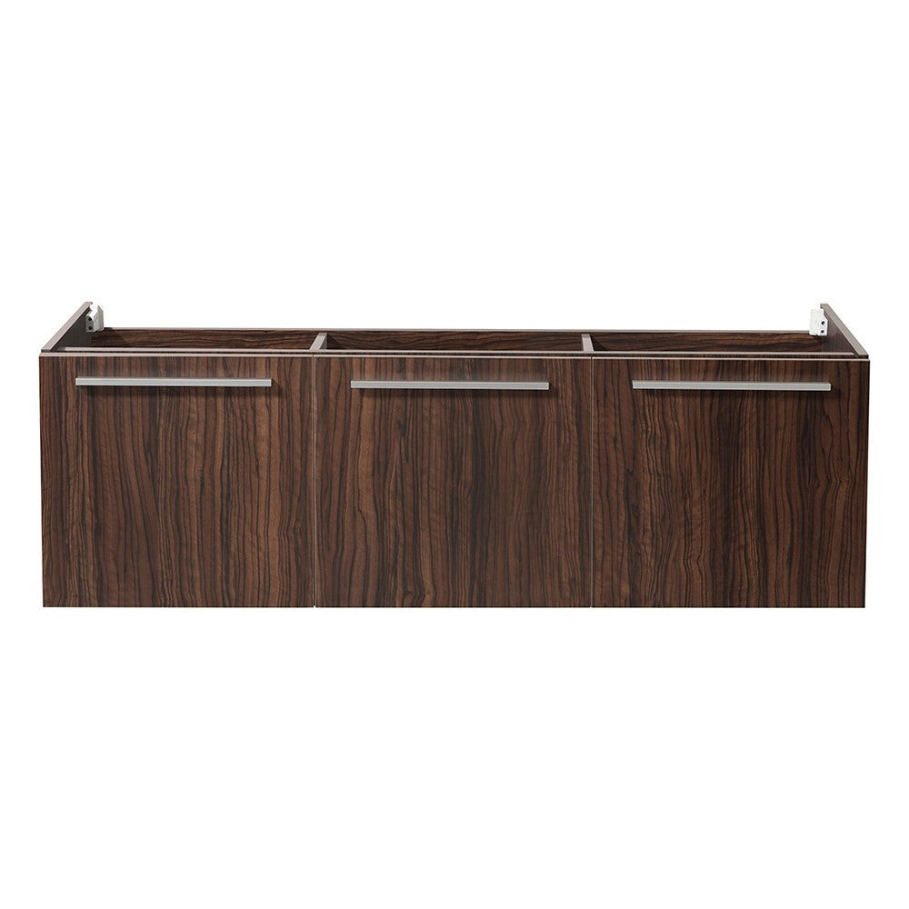 Fresca Vista 60" Walnut Wall Hung Single Sink Modern Bathroom Cabinet