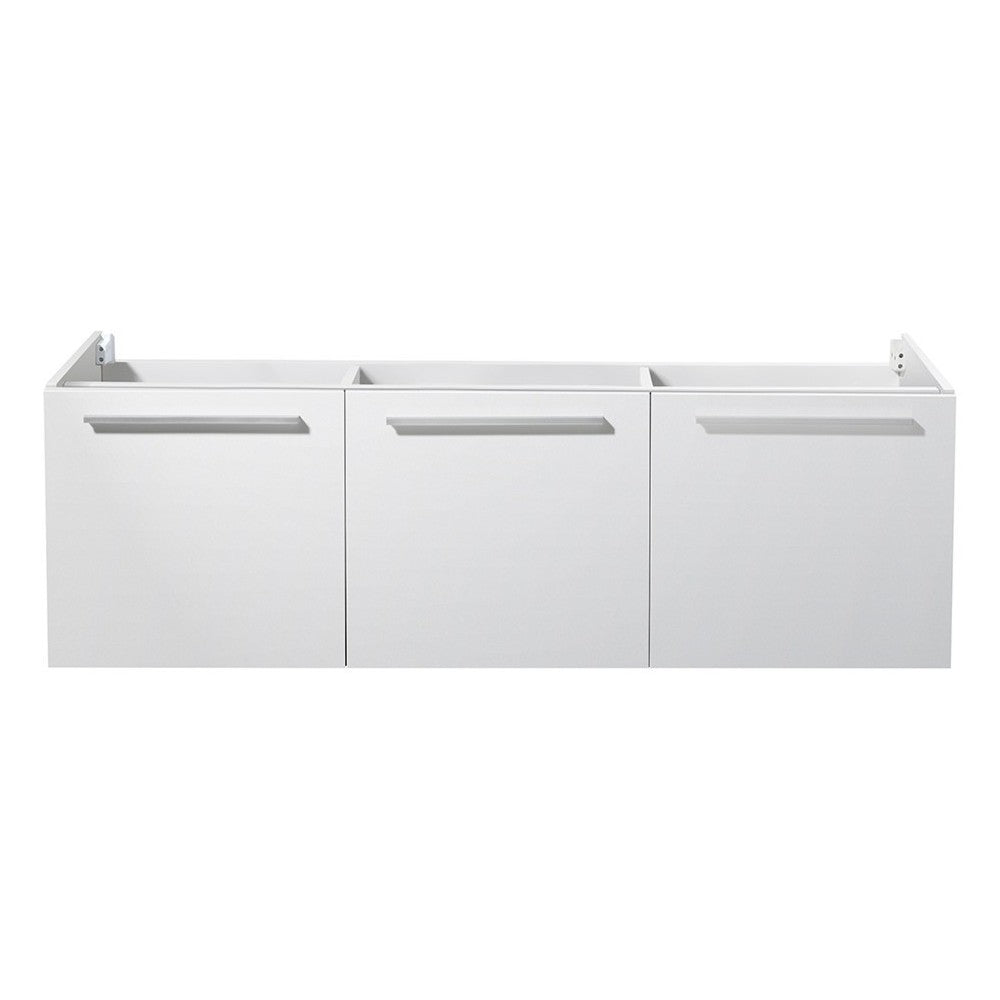 Fresca Vista 60" White Wall Hung Single Sink Modern Bathroom Cabinet