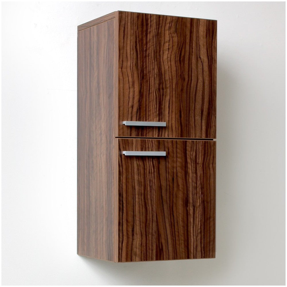 Fresca Walnut Bathroom Linen Side Cabinet w/ 2 Storage Areas