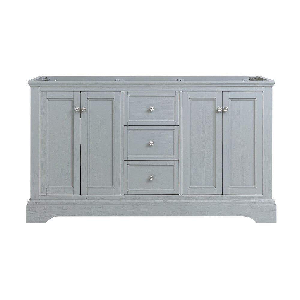 Fresca Windsor 60" Gray Textured Traditional Double Sink Bathroom Cabinet