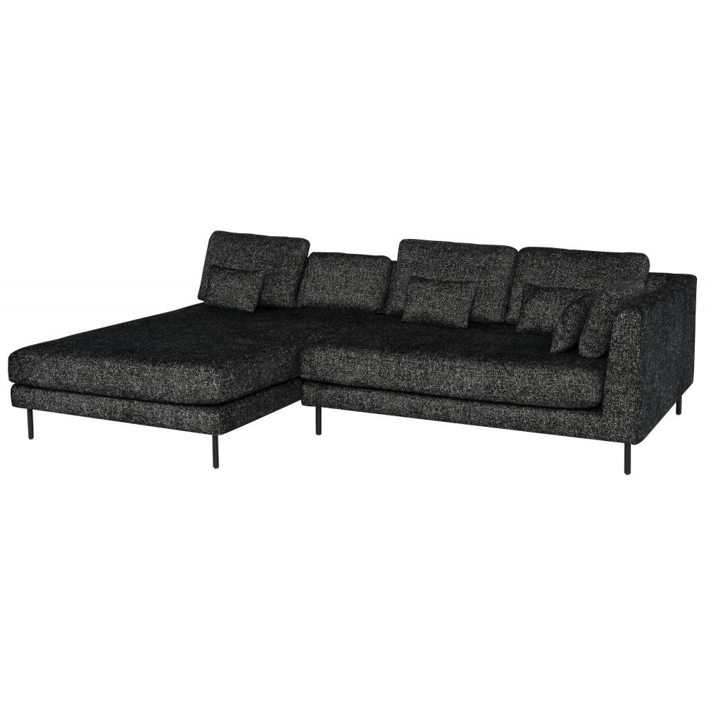 Gigi Salt & Pepper Fabric Modular Sofa Chaise