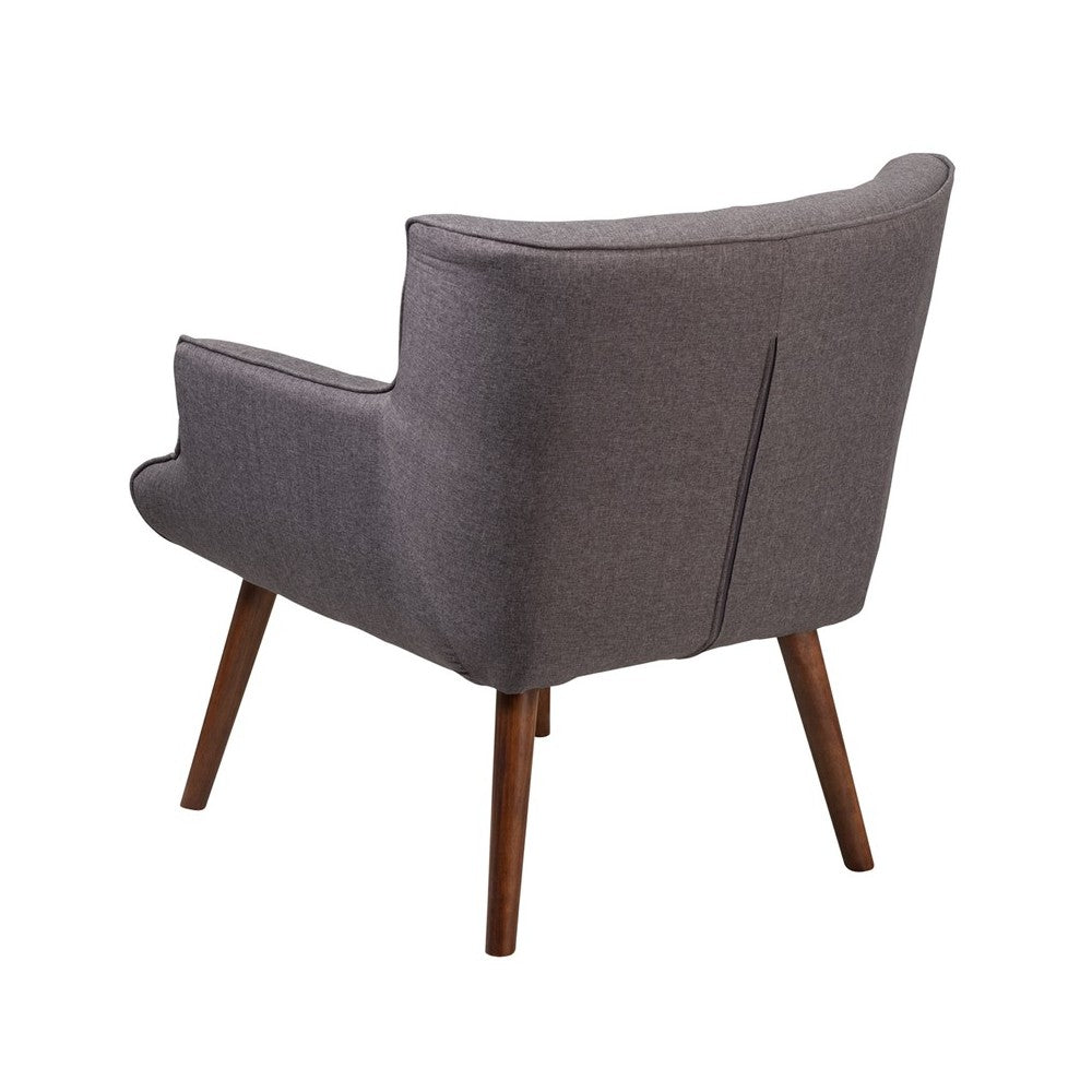 HERCULES Hayes Series Gray Fabric Tufted Arm Chair
