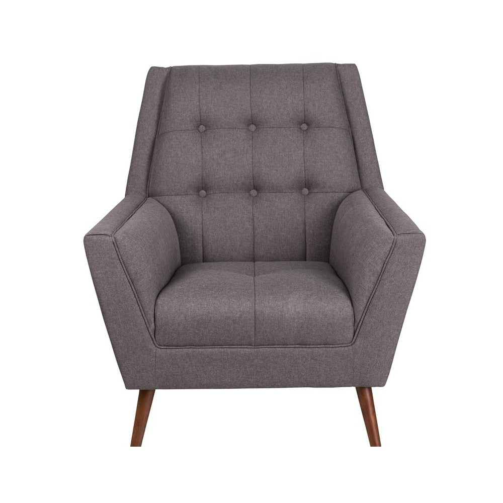 HERCULES Kensington Series Contemporary Gray Fabric Tufted Arm Chair