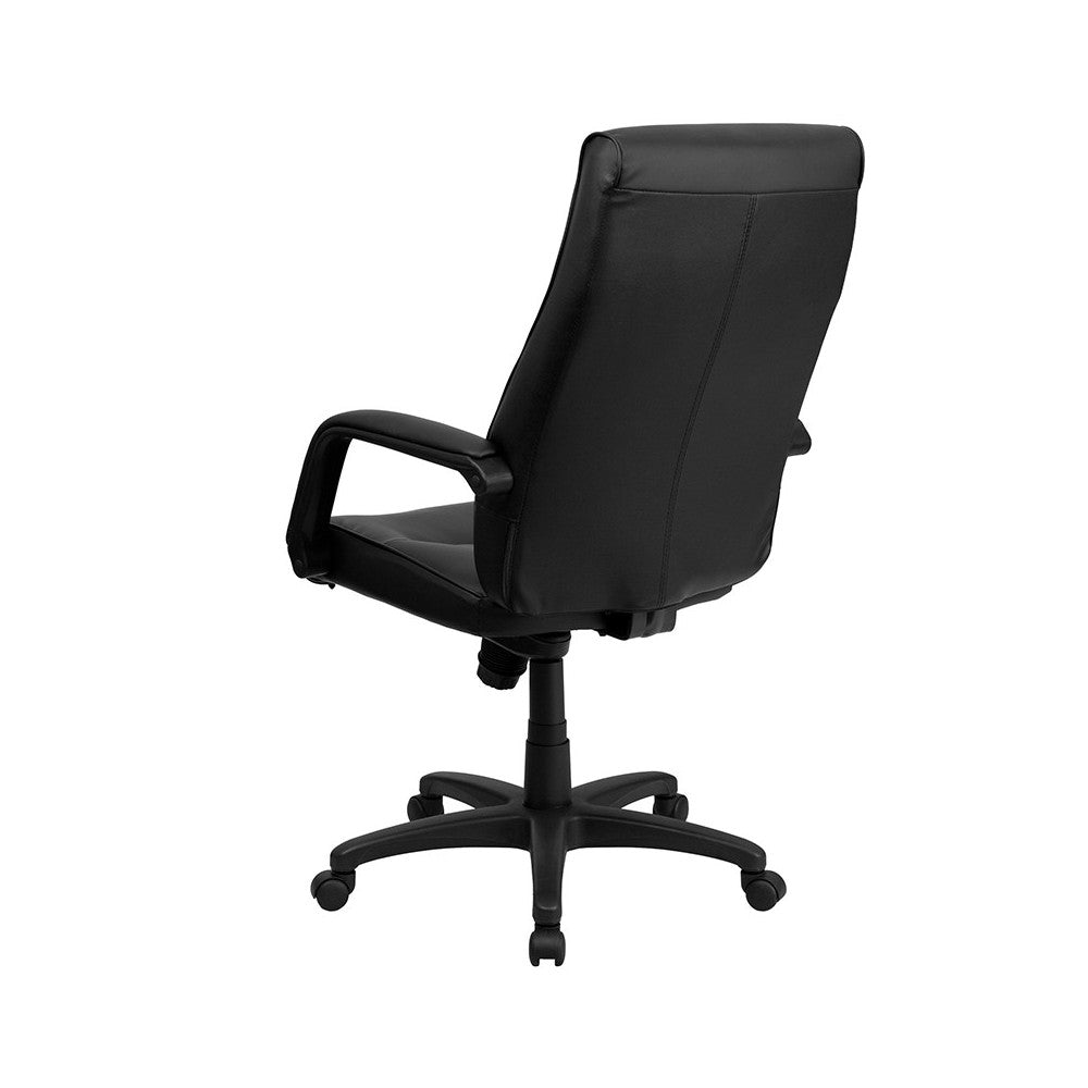 High Back Black LeatherSoft Executive Swivel Ergonomic Office Chair with Memory Foam Padding and Arms