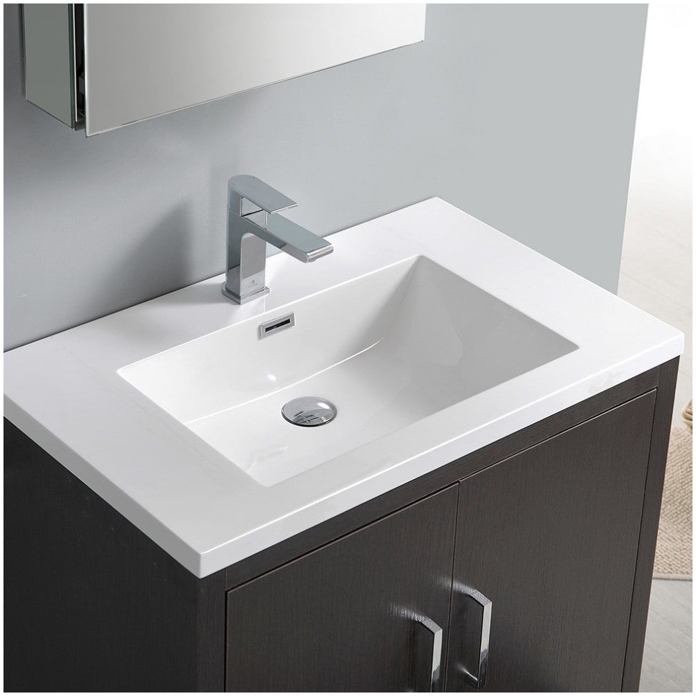 Imperia 30 Dark Gray Oak Free Standing Bathroom Cabinet w/ Integrated Sink