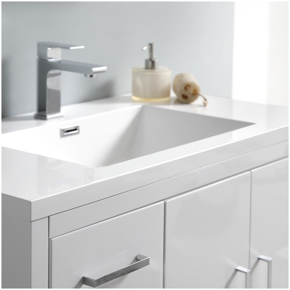 Imperia 36 White Free Standing Bathroom Vanity w/ Medicine Cabinet- Left Version