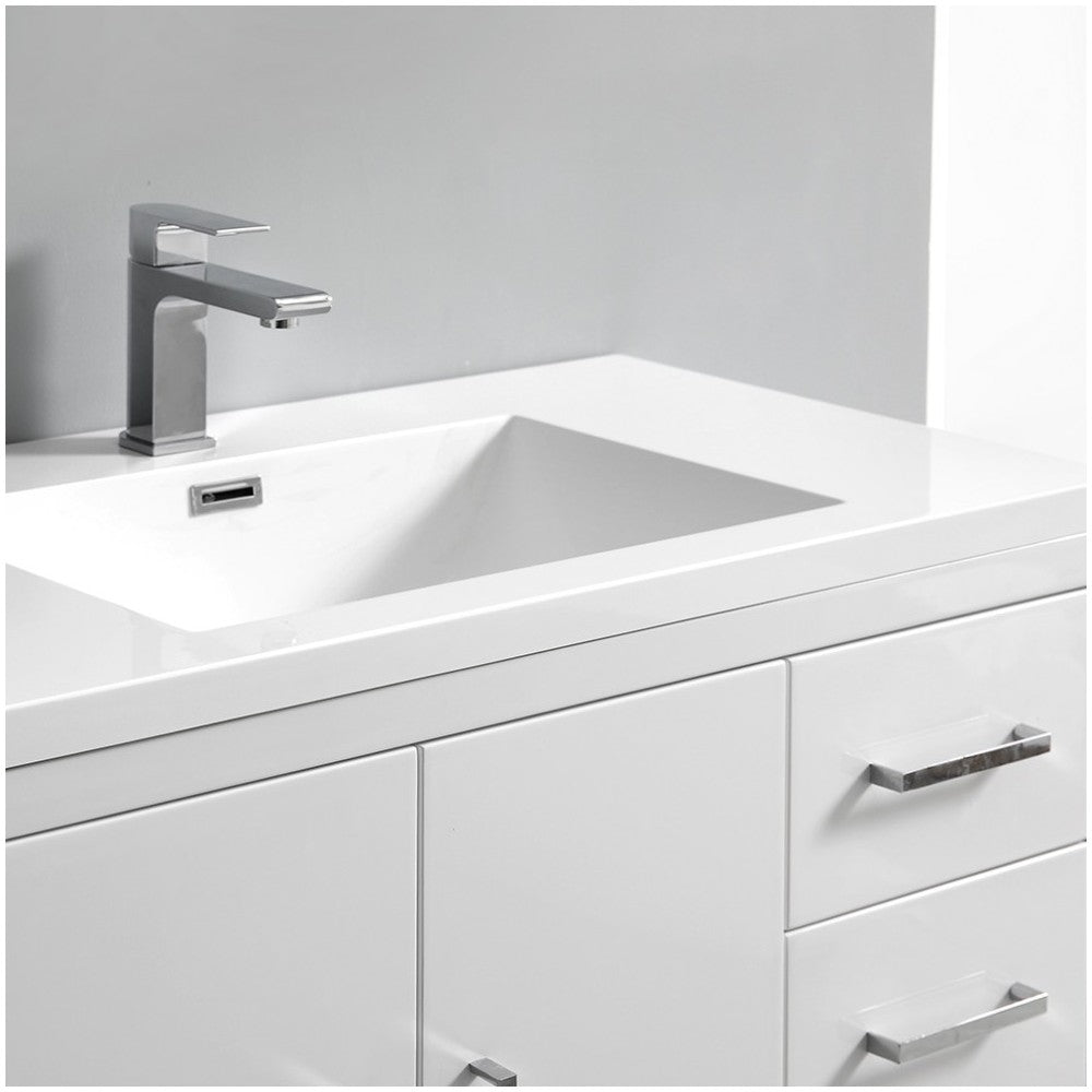 Imperia 36 White Free Standing Bathroom Vanity w/ Medicine Cabinet - Right