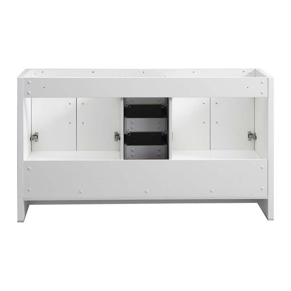 Imperia 60" Glossy White Free Standing Double Sink Modern Bathroom Cabinet