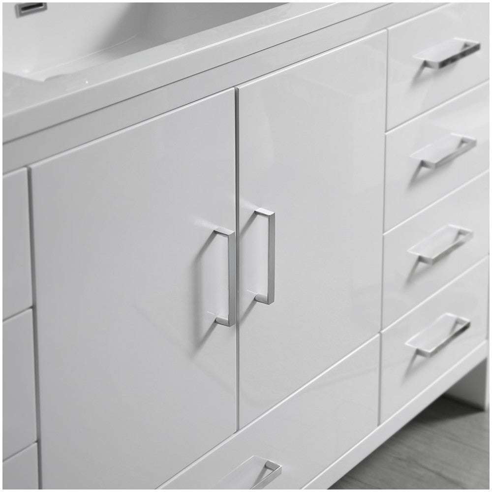 Imperia 60 White Free Standing Single Sink Bathroom Vanity w/ Medicine Cabinet