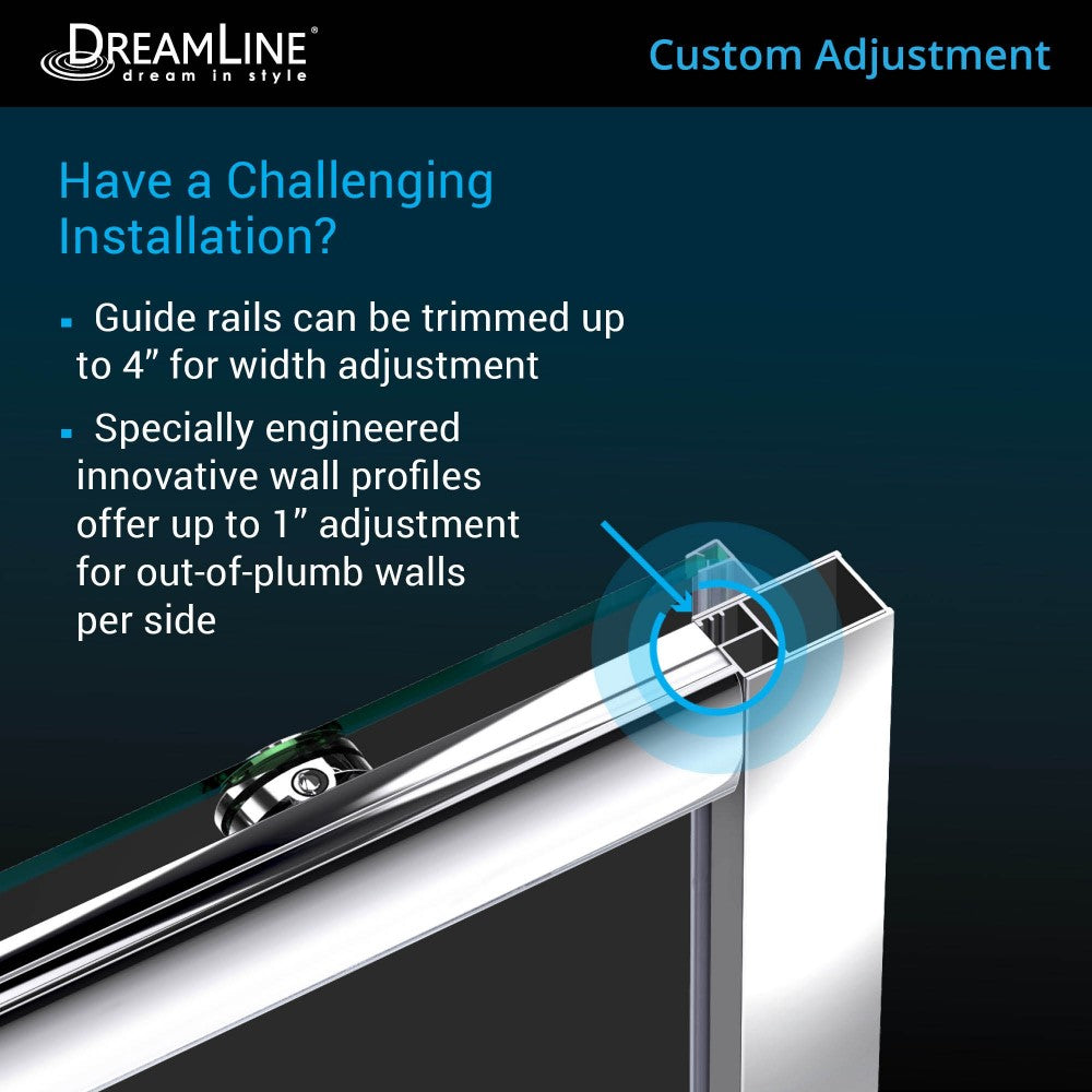 Infinity-Z 36 in. D x 60 in. W x 74 3/4 in. H Clear Sliding Shower Door in Brushed Nickel and Left Drain White Base