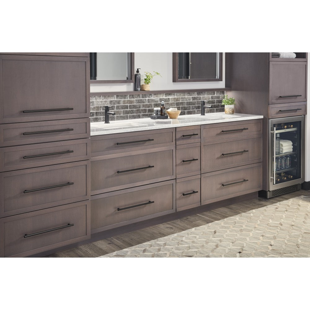 48" White Chatham Vanity, Black Granite Vanity Top, undermount rectangle bowl