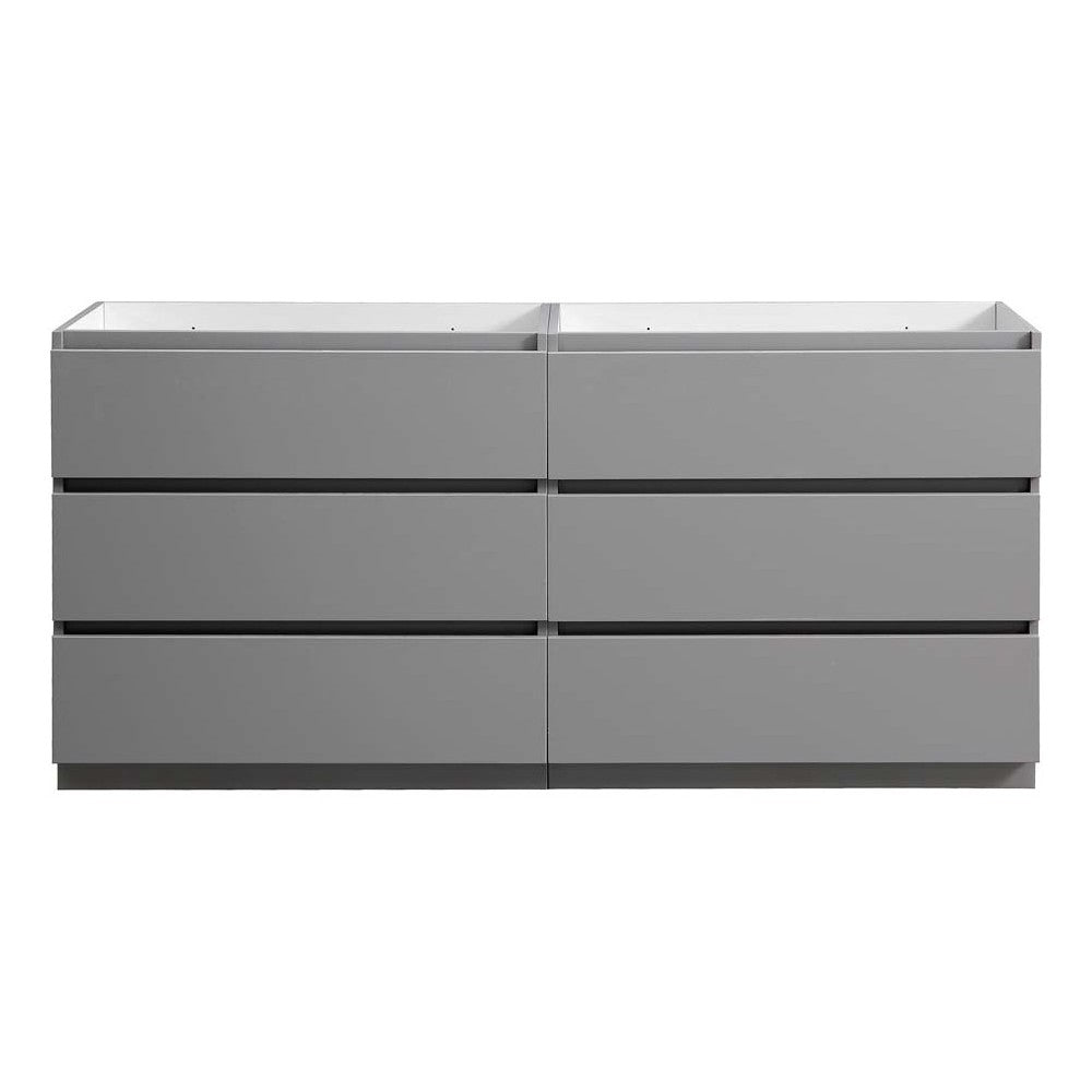 Lazzaro 72 Gray Free Standing Double Sink Modern Bathroom Cabinet FCB93-3636GR-D