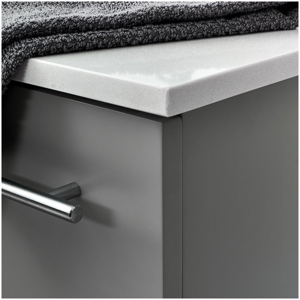 Lucera 24" Gray Wall Hung Modern Bathroom Cabinet w/ Top & Undermount Sink