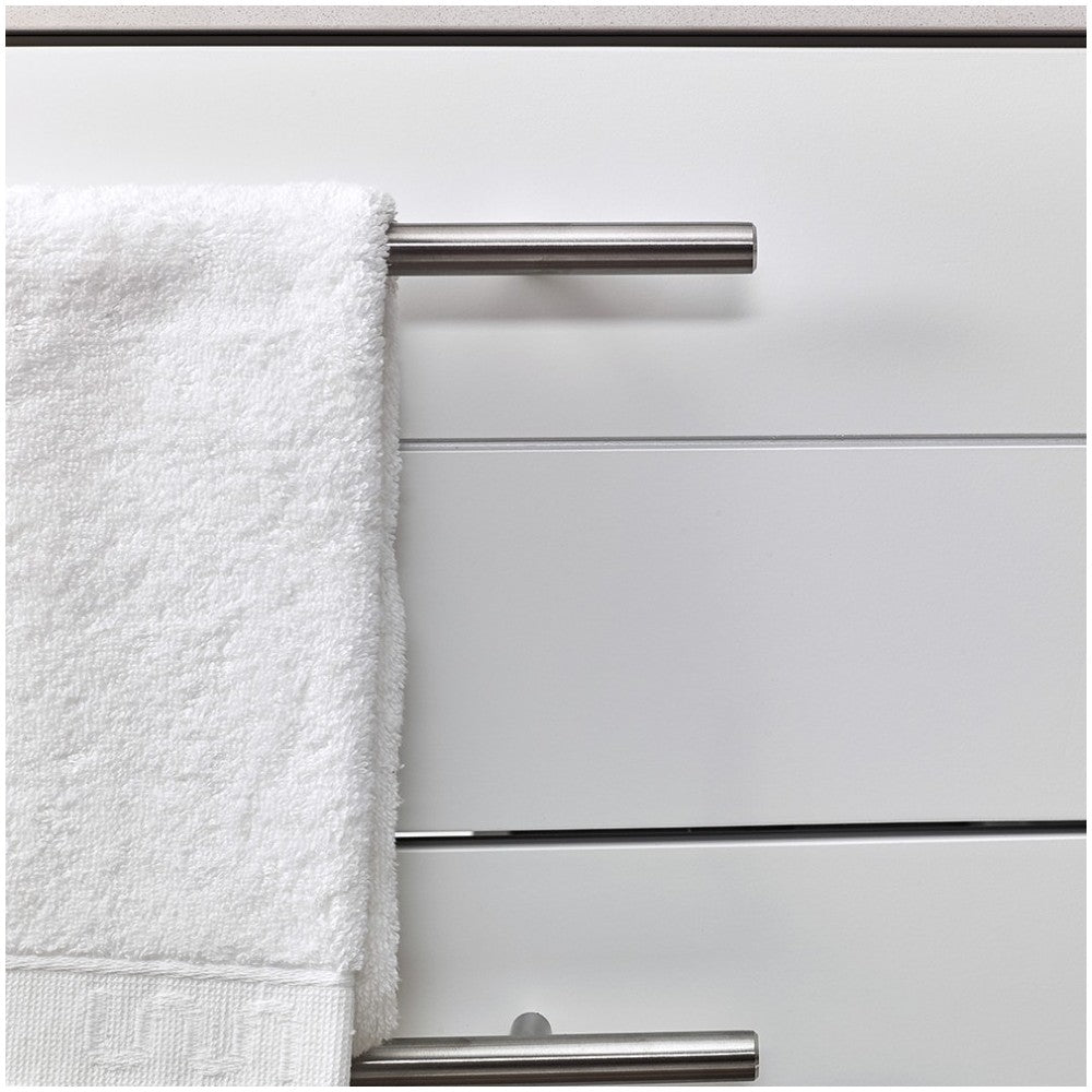 Lucera 30" White Wall Hung Modern Bathroom Cabinet w/ Top & Undermount Sink