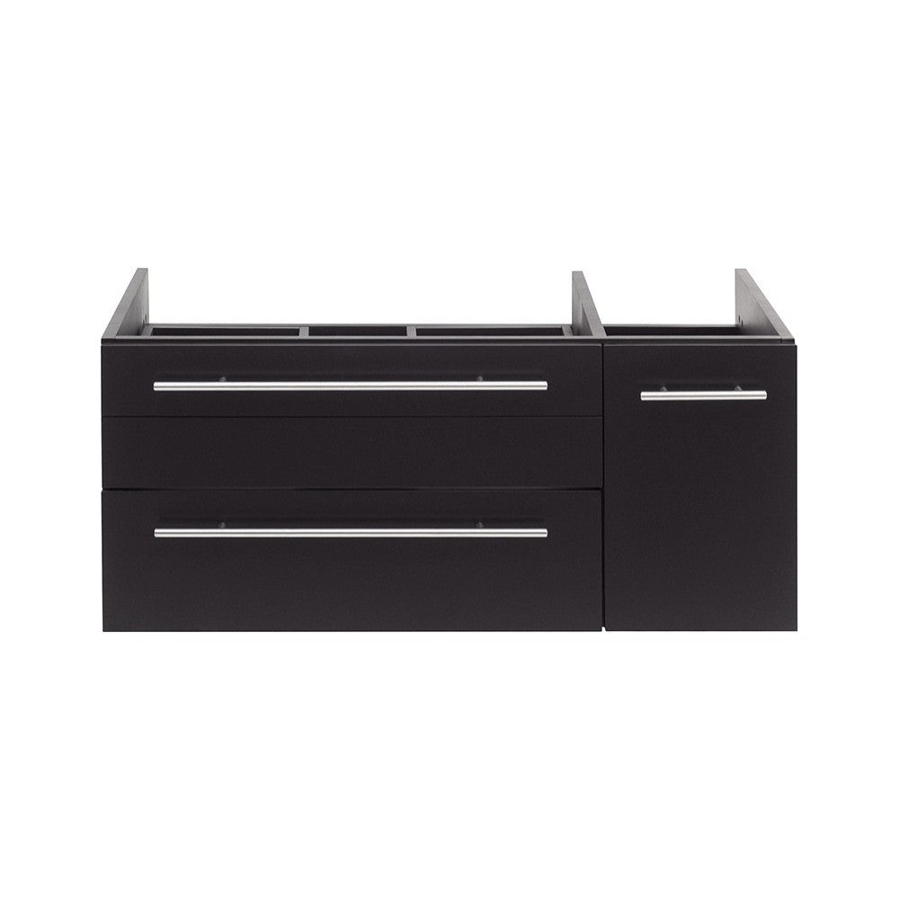 Lucera 36" Espresso Wall Hung Vessel Sink Modern Bathroom Cabinet - Left Version