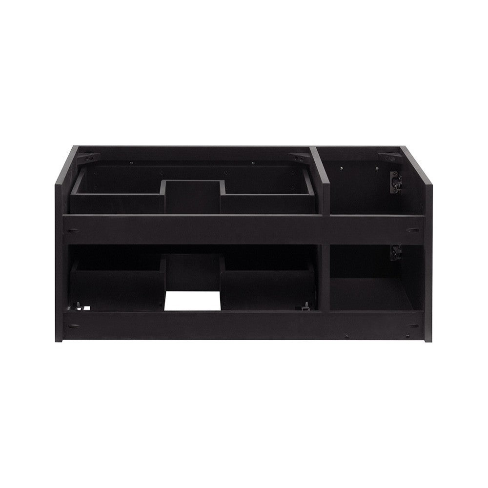 Lucera 36 Espresso Wall Hung Vessel Sink Modern Bathroom Cabinet - Right Version