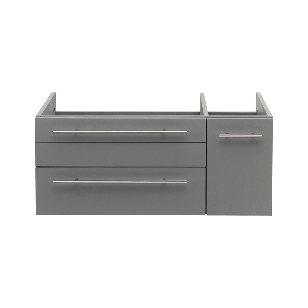 Lucera 36" Gray Wall Hung Undermount Sink Modern Bathroom Cabinet - Left Version