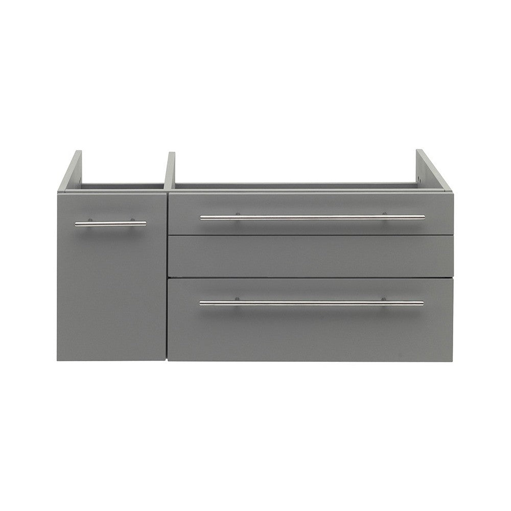 Lucera 36 Gray Wall Hung Undermount Sink Modern Bathroom Cabinet - Right Version