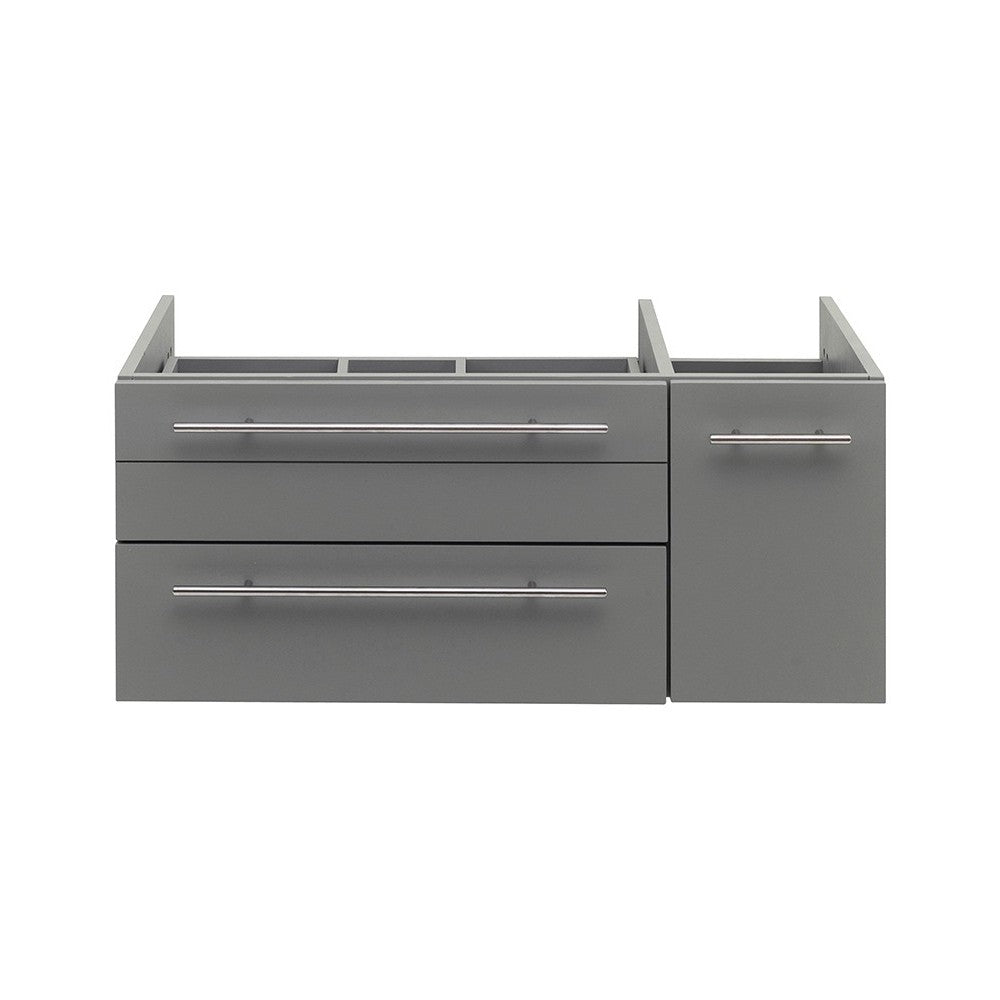 Lucera 36" Gray Wall Hung Vessel Sink Modern Bathroom Cabinet - Left Version