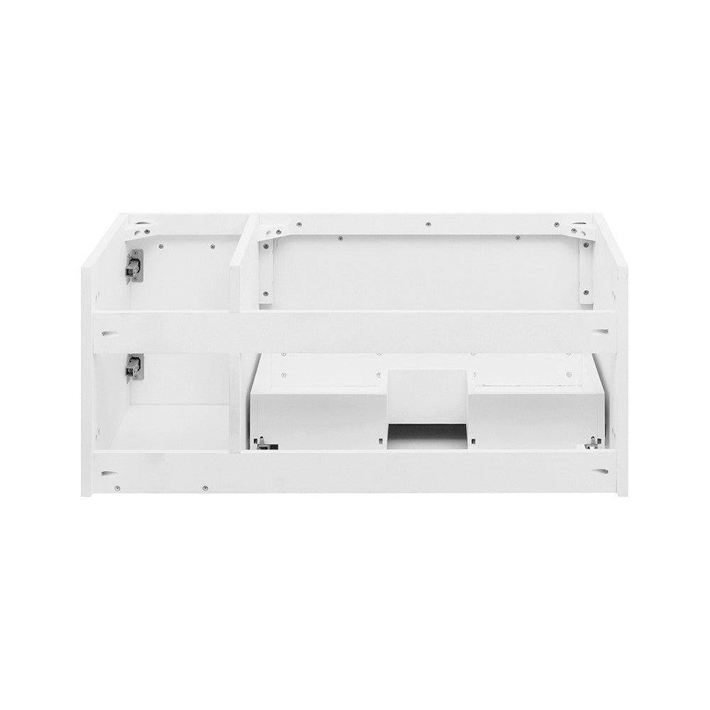 Lucera 36 White Wall Hung Undermount Sink Modern Bathroom Cabinet - Left Version