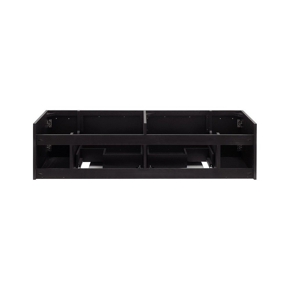 Lucera 60" Espresso Wall Hung Double Undermount Sink Modern Bathroom Cabinet