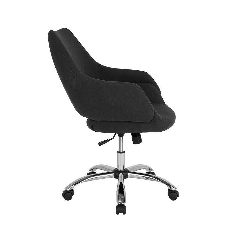 Madrid Home and Office Upholstered Mid-Back Chair in Black Fabric