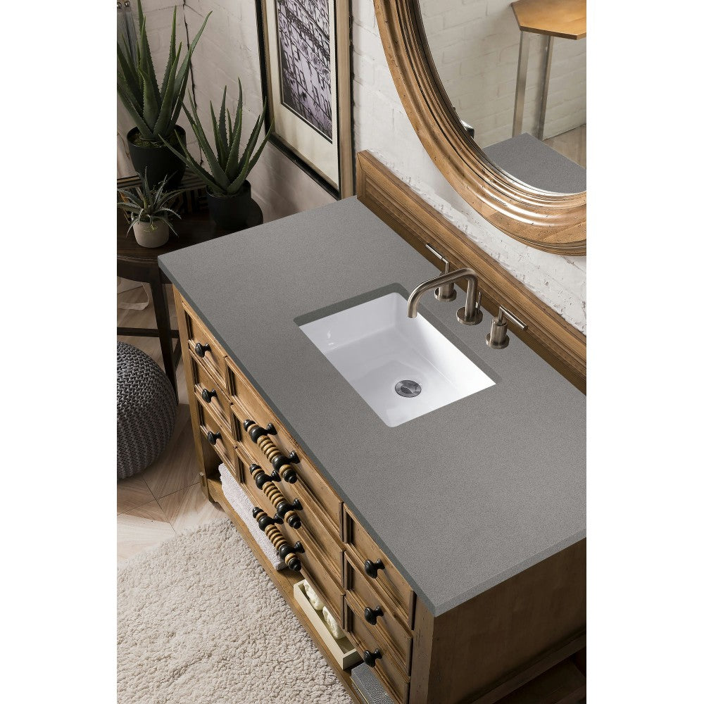 Malibu 48" Single Vanity, Honey Alder w/ 3 CM Gray Expo Quartz Top