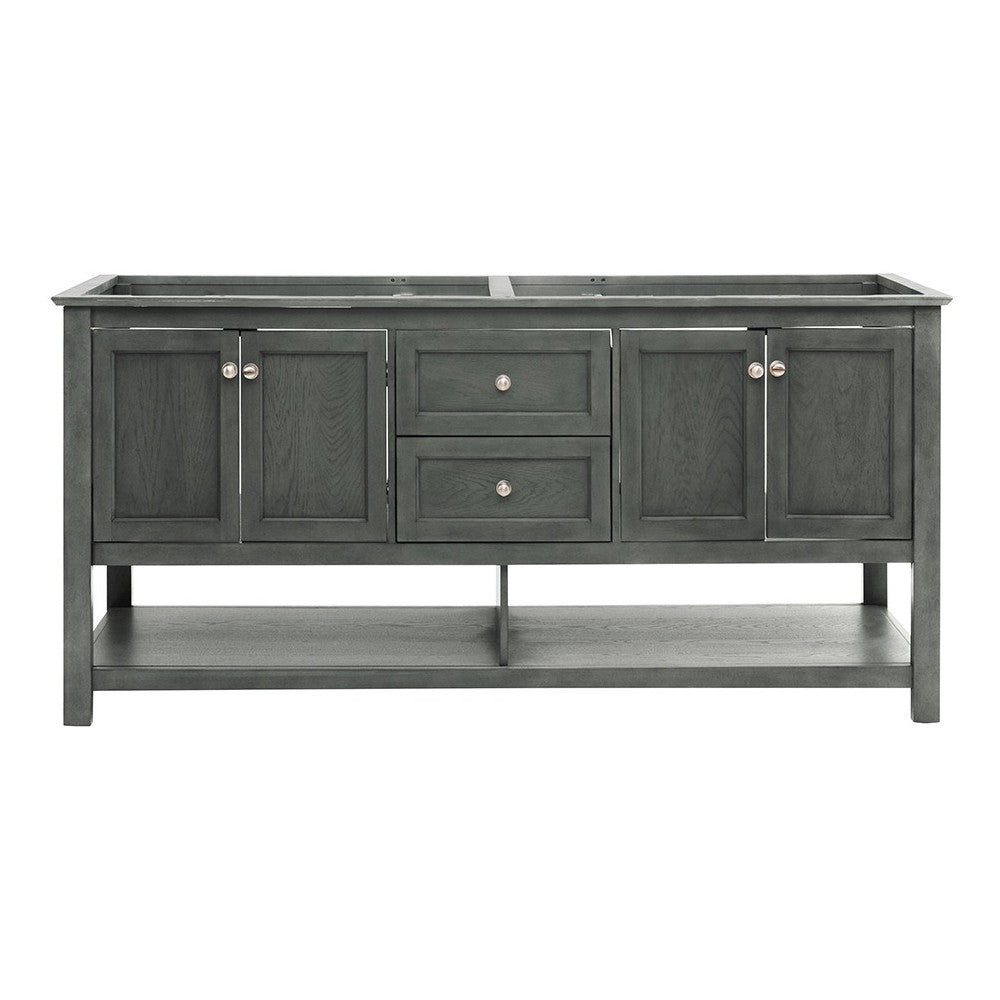Manchester Regal 72" Gray Wood Veneer Traditional Double Sink Bathroom Cabinet