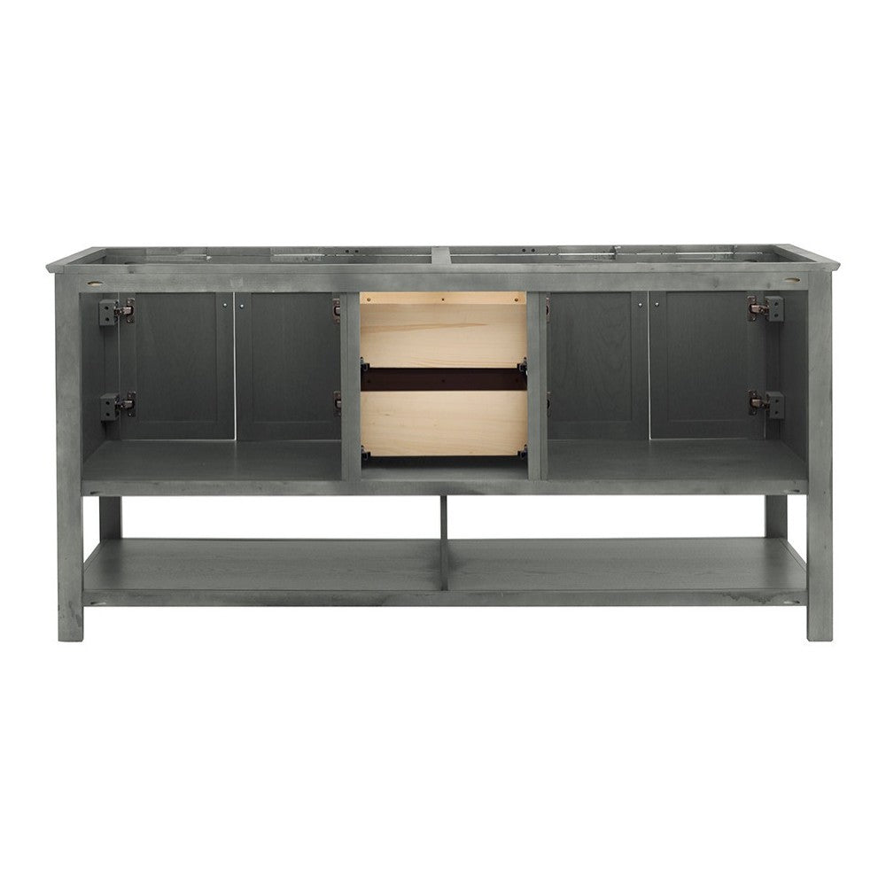 Manchester Regal 72" Gray Wood Veneer Traditional Double Sink Bathroom Cabinet