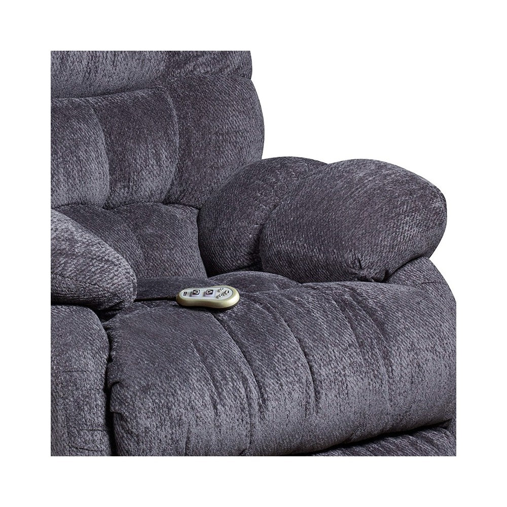 Massaging Columbia Indigo Blue Microfiber Rocker Recliner with Heat Control