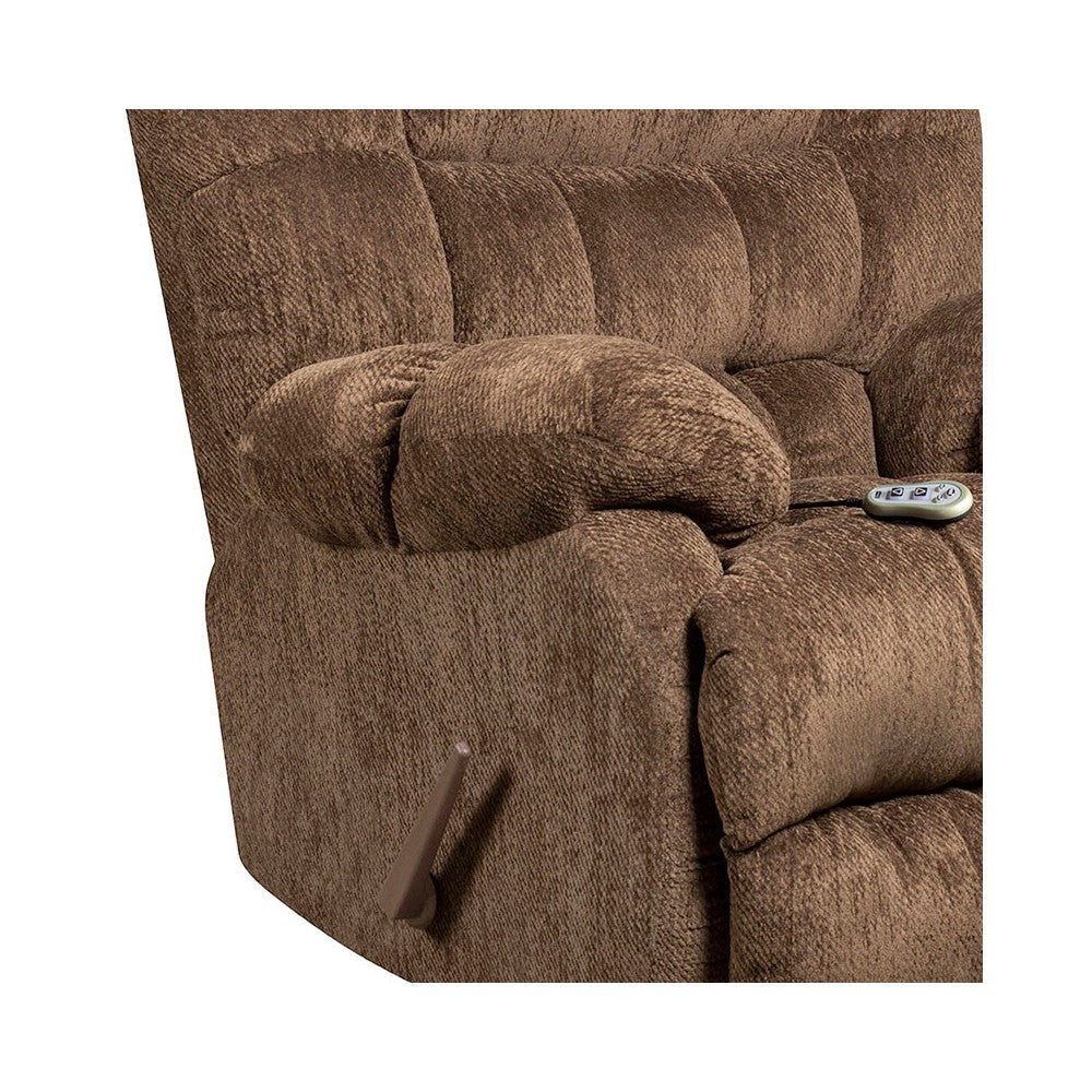 Massaging Columbia Mushroom Microfiber Rocker Recliner with Heat Control