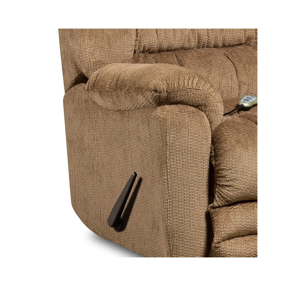 Massaging Temptation Fawn Microfiber Rocker Recliner with Heat Control