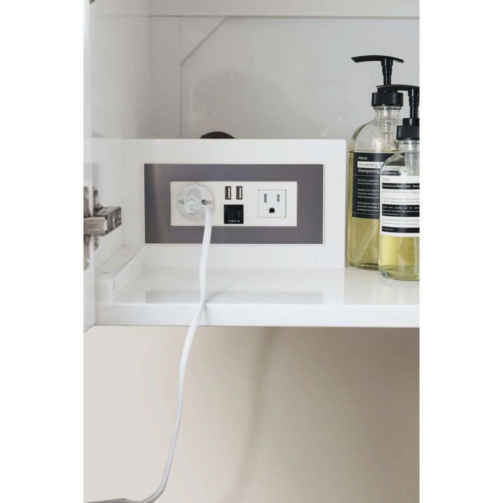 Mercer Island 48" Single Vanity, Glossy White, w/ Dusk Gray Glossy Composite Top