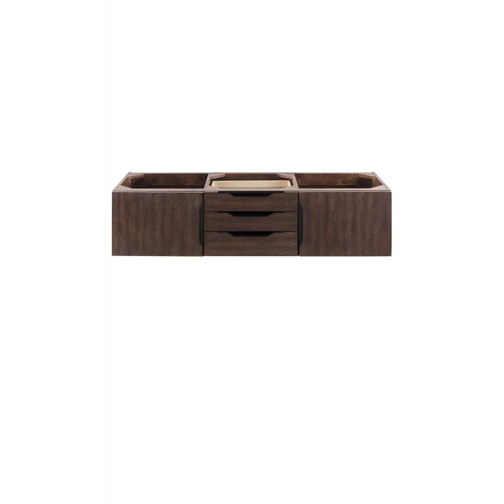 Mercer Island 59" Double Vanity, Coffee Oak, Matte Black