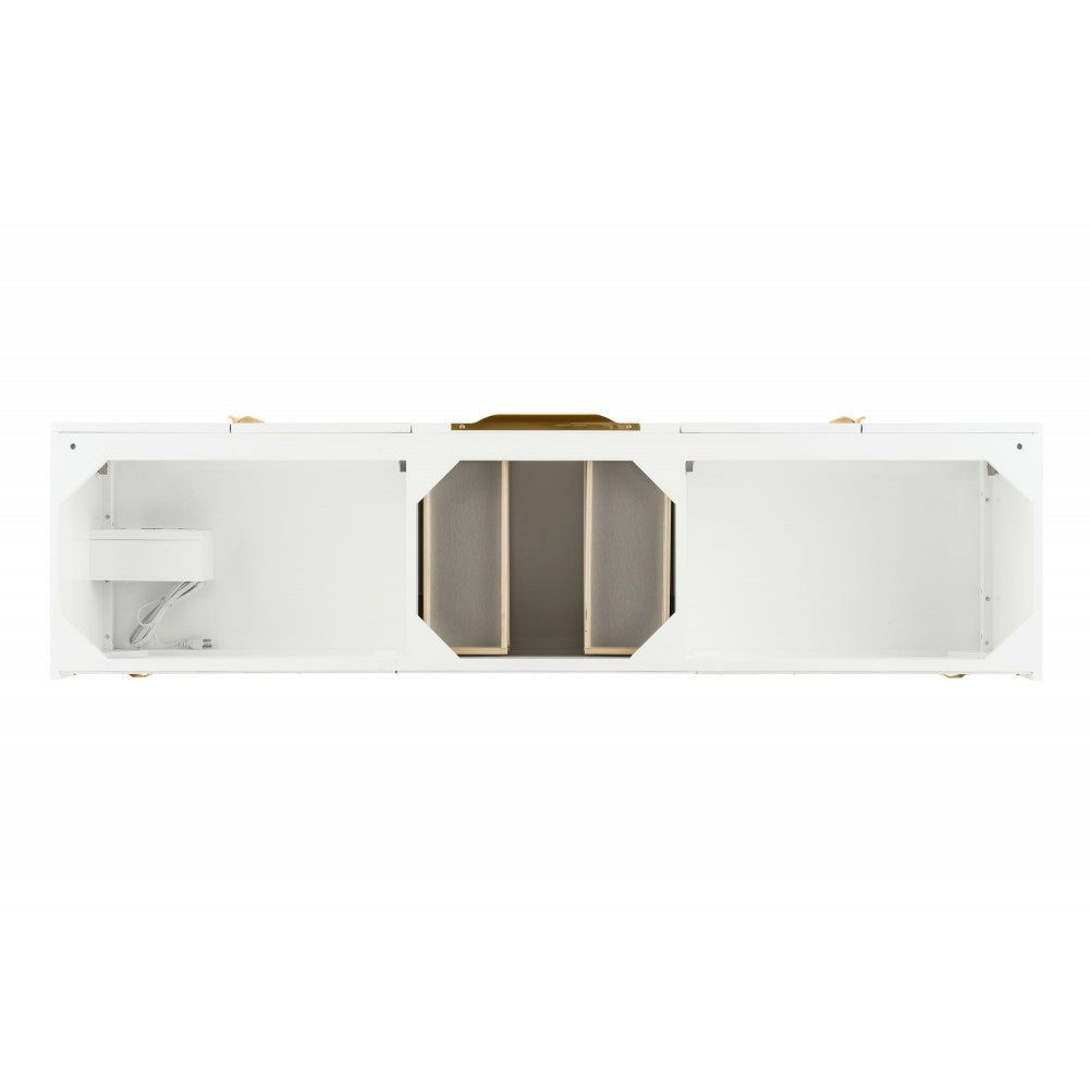 Mercer Island 72" Double Vanity, Glossy White, Radiant Gold