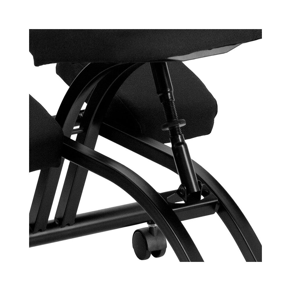 Mobile Ergonomic Kneeling Office Chair in Black Fabric