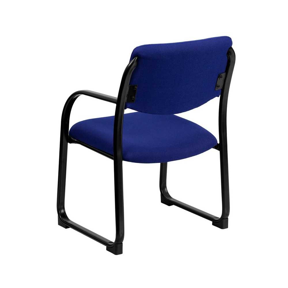 Navy Fabric Executive Side Reception Chair with Sled Base